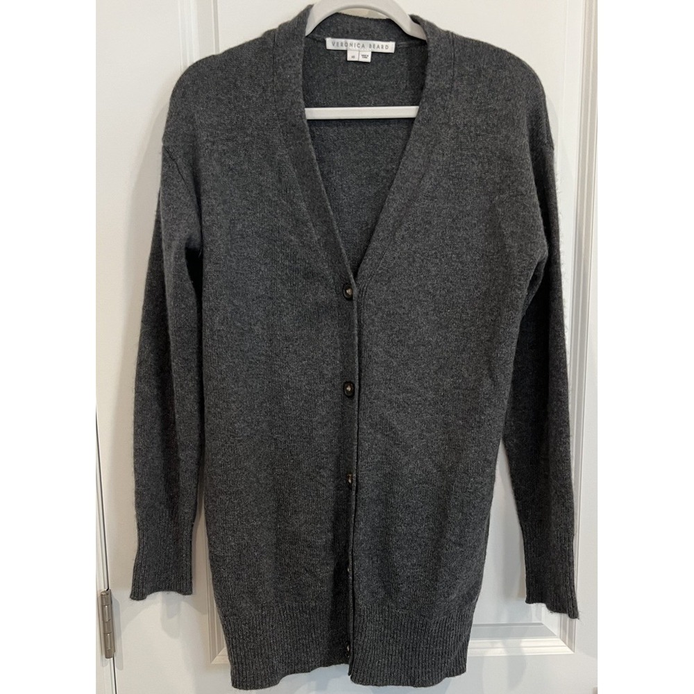 NEW Veronica Beard Chasie Cashmere Cardigan Sweater Charcoal Size XS Oversized
